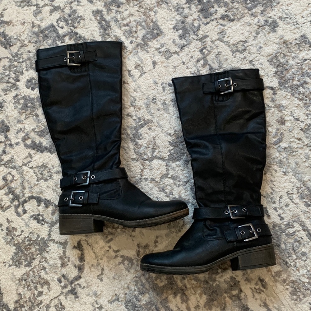 Black Motorcycle Style Boot
